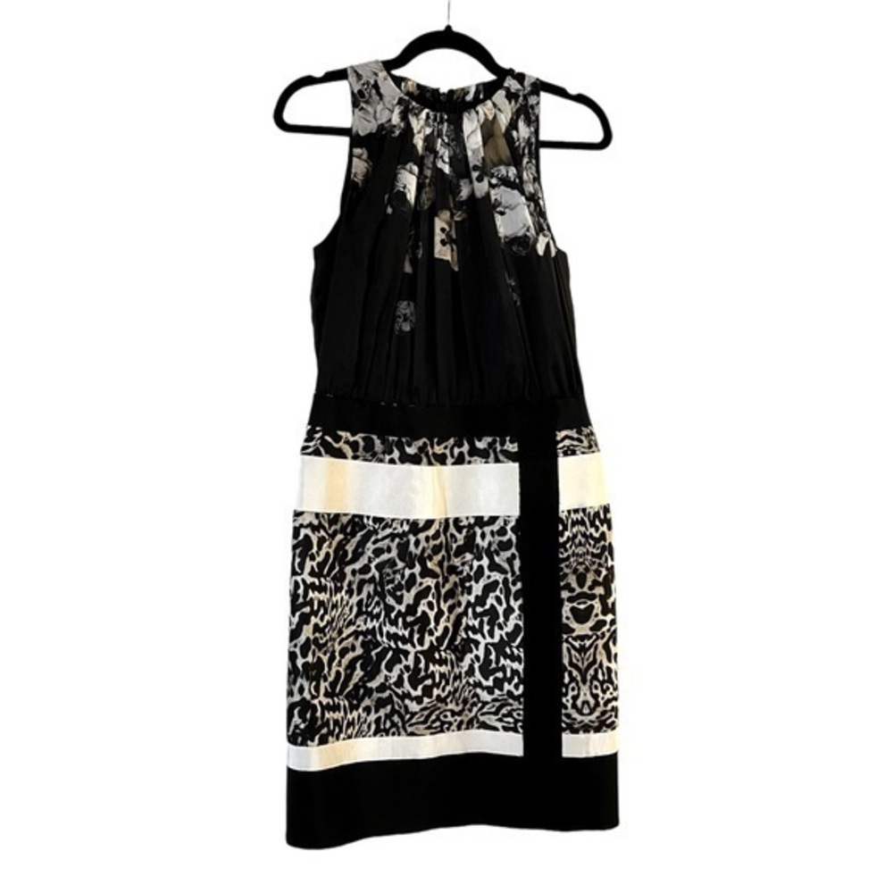 Giambattista Valli sleeveless floral & animal print grosgrain ribbon dress